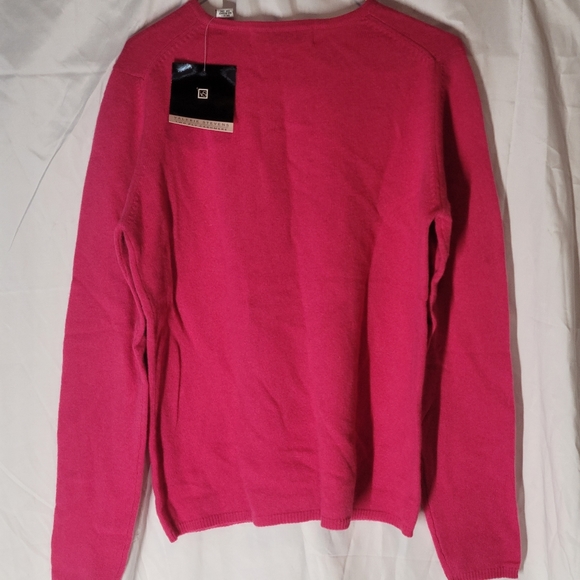 New Valerie Stevens 100% Cashmere Pink Crew Neck - Picture 2 of 4